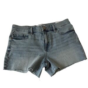 DKNY Jeans Womens Mid Rise Raw Hem Denim Shorts Light Wash Size 28 NEW